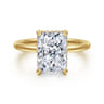 Rainah - 14K White Gold Radiant Cut Diamond Engagement Ring - 0.14 ct