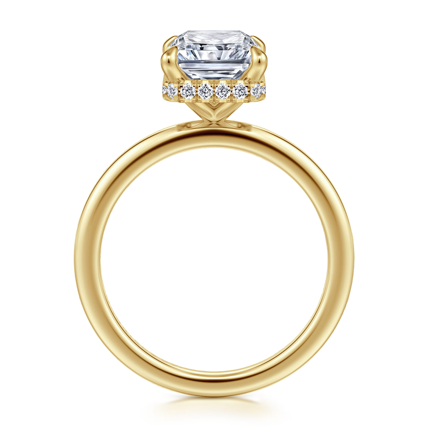 Rainah - 14K White Gold Radiant Cut Diamond Engagement Ring - 0.14 ct - Shot 2