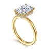 Rainah - 14K White Gold Radiant Cut Diamond Engagement Ring - 0.14 ct