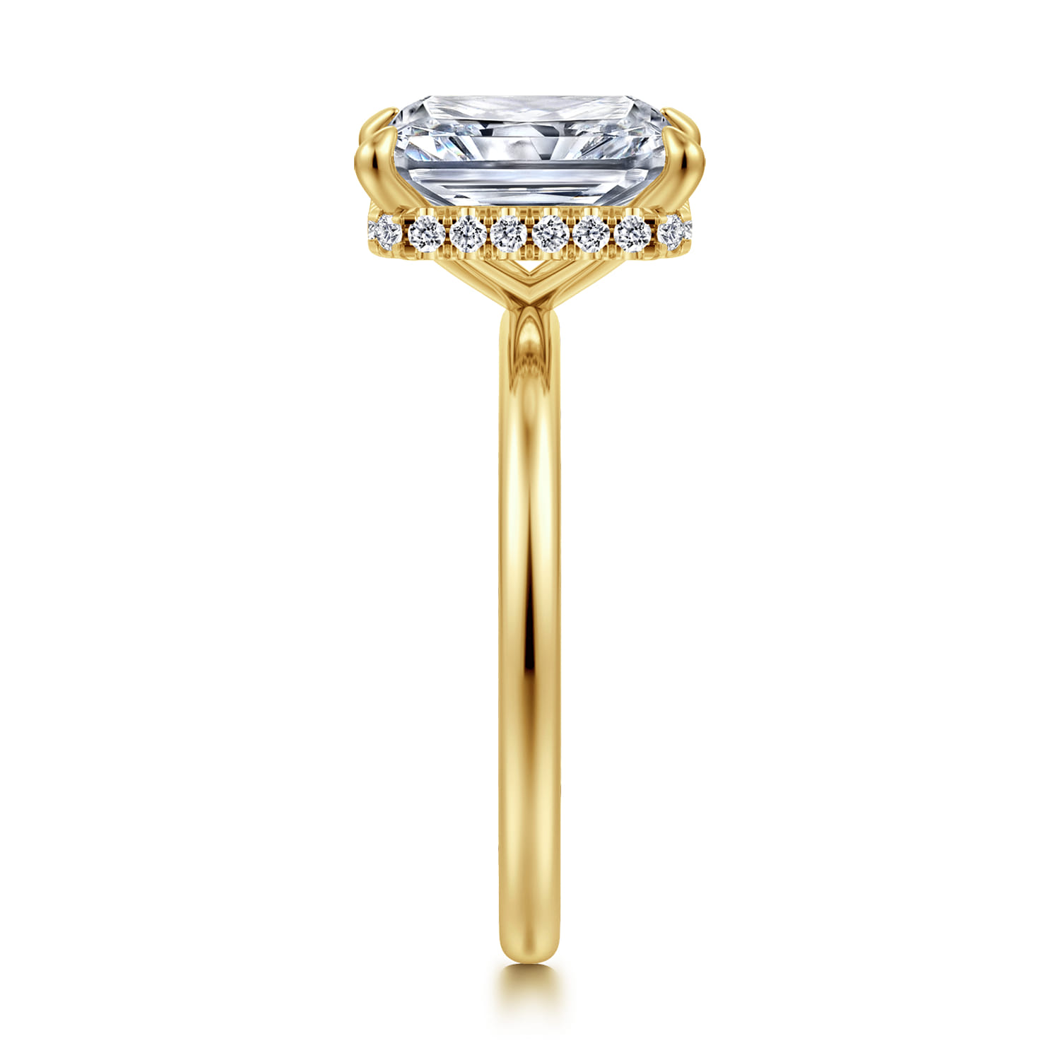 Rainah - 14K White Gold Radiant Cut Diamond Engagement Ring - 0.14 ct - Shot 4