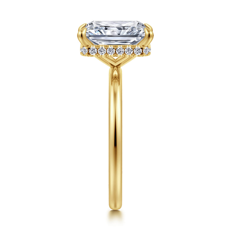 Rainah - 14K White Gold Radiant Cut Diamond Engagement Ring - 0.14 ct - Shot 4