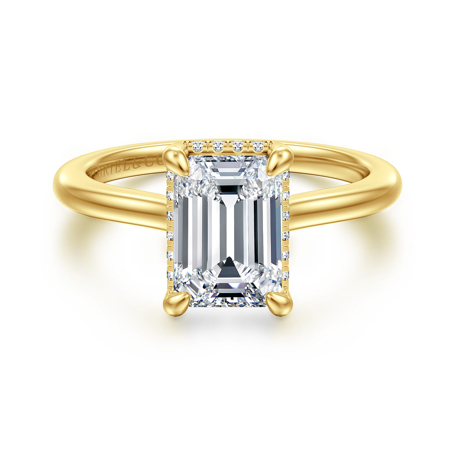 Aldon - 14K Yellow Gold Radiant Cut Diamond Engagement Ring - 0.08 ct - Shot 1