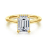 Aldon - 14K Yellow Gold Radiant Cut Diamond Engagement Ring - 0.08 ct