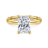 Peace - 14K Yellow Gold Radiant Diamond and Engagement Ring - 0.07 ct
