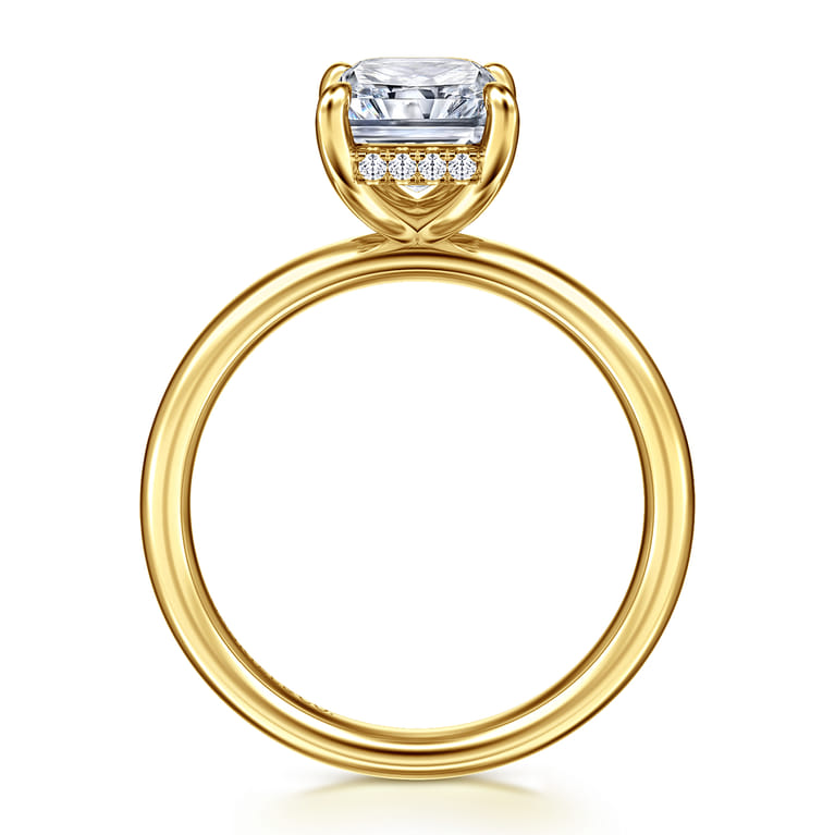 Peace - 14K Yellow Gold Radiant Diamond and Engagement Ring - 0.07 ct - Shot 2