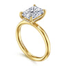 Peace - 14K Yellow Gold Radiant Diamond and Engagement Ring - 0.07 ct