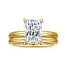 Peace - 14K Yellow Gold Radiant Diamond and Engagement Ring - 0.07 ct