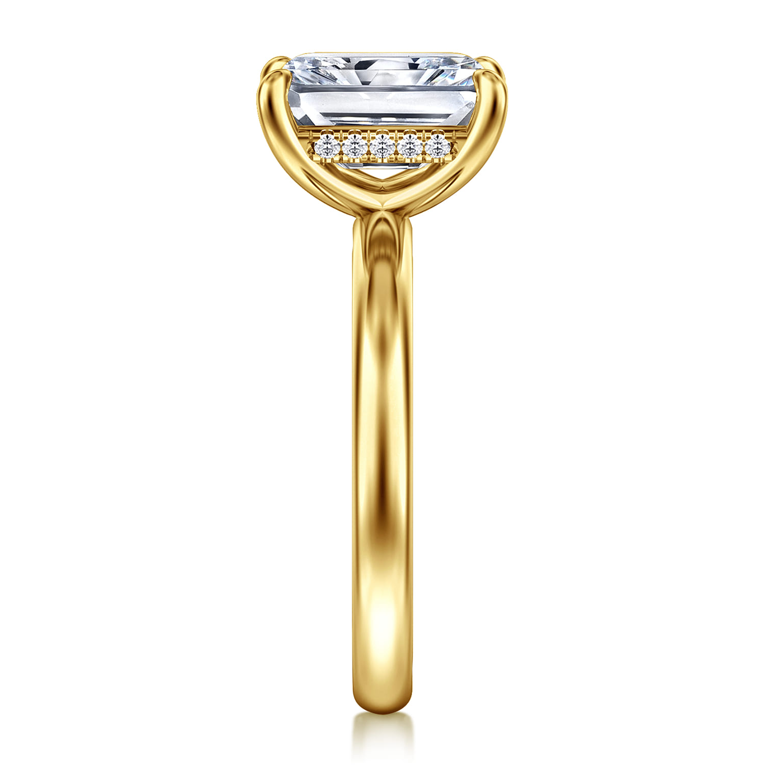 Peace - 14K Yellow Gold Radiant Diamond and Engagement Ring - 0.07 ct - Shot 5