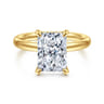 Peace - 14K Yellow Gold Radiant Cut Diamond Engagement Ring - 0.08 ct