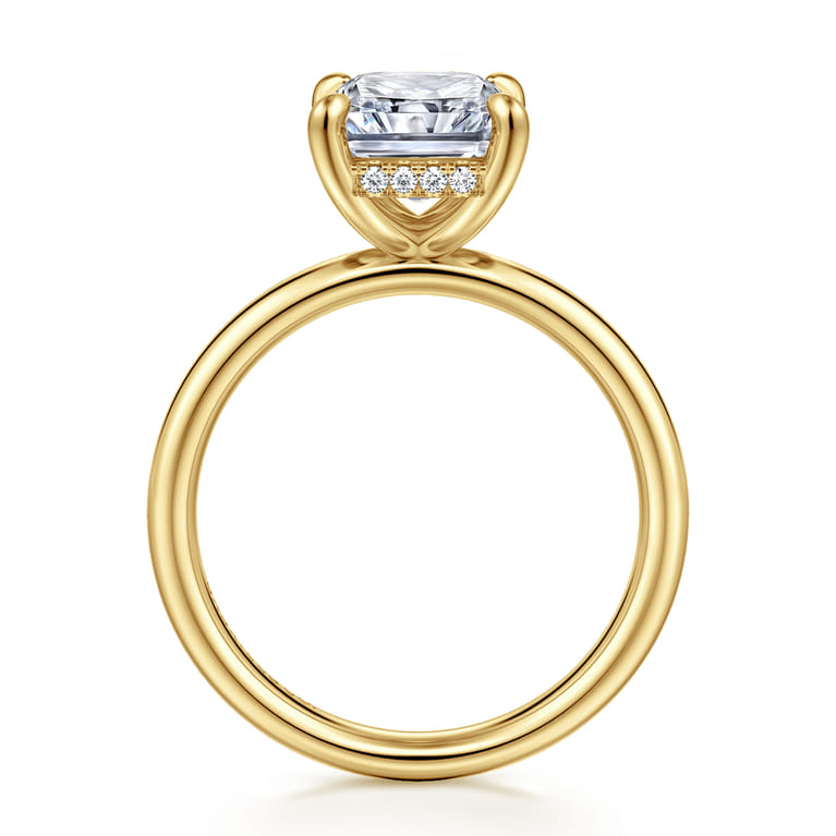 Peace - 14K Yellow Gold Radiant Cut Diamond Engagement Ring - 0.08 ct - Shot 2