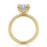 Peace - 14K Yellow Gold Radiant Cut Diamond Engagement Ring - 0.08 ct