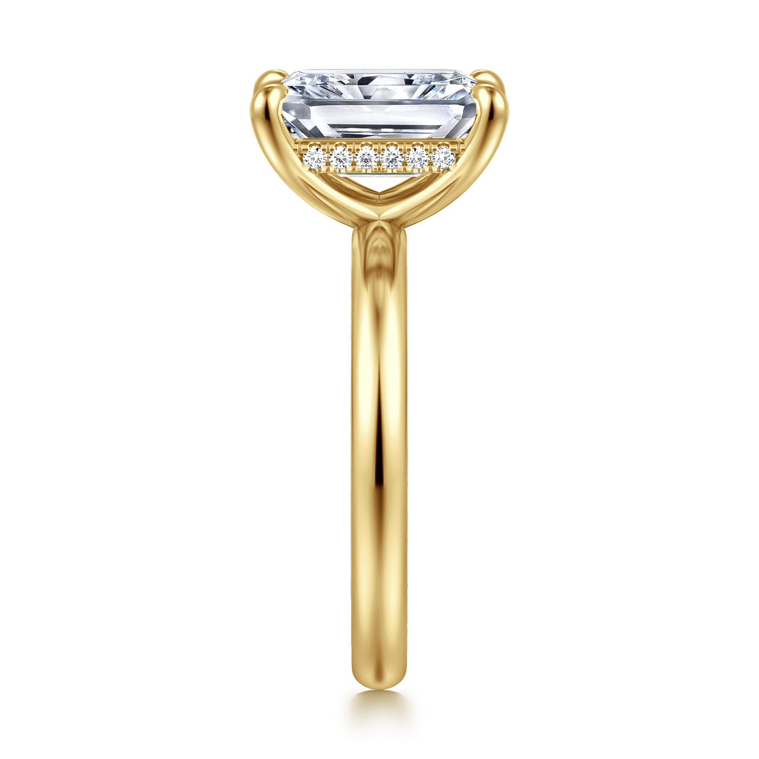 Peace - 14K Yellow Gold Radiant Cut Diamond Engagement Ring - 0.08 ct - Shot 4