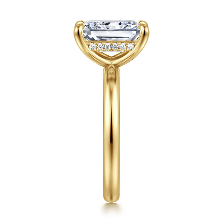 Peace - 14K Yellow Gold Radiant Cut Diamond Engagement Ring - 0.08 ct - Shot 4
