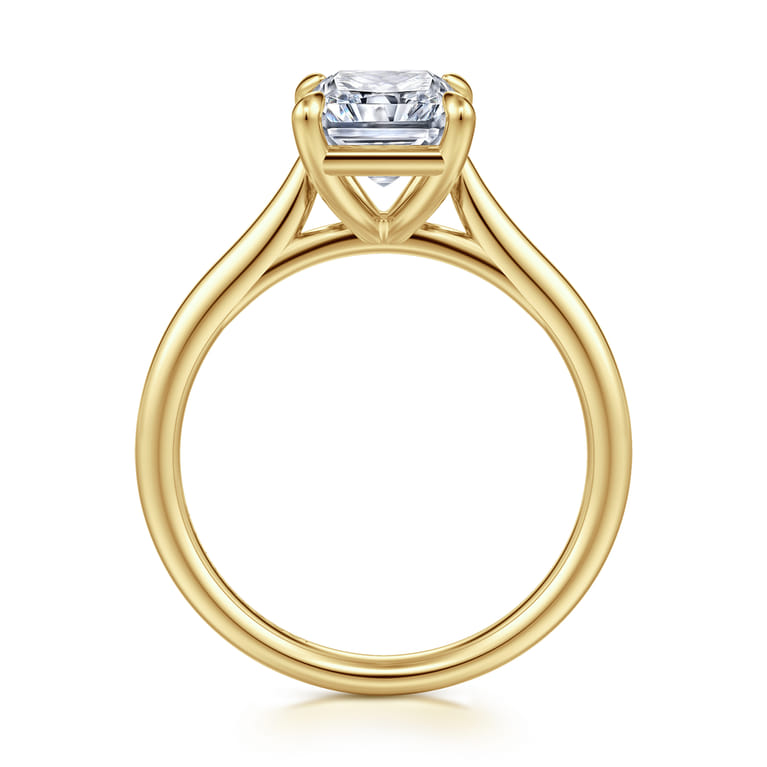 Bena - 14K Yellow Gold Radiant Cut Solitaire Diamond Engagement Ring - Shot 2