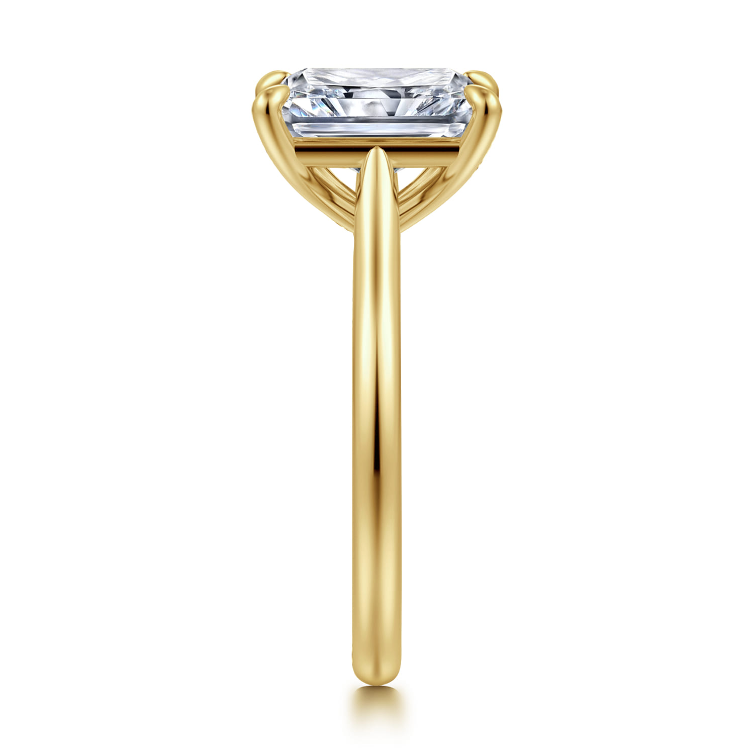 Bena - 14K Yellow Gold Radiant Cut Solitaire Diamond Engagement Ring - Shot 4