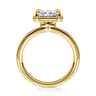 Linen - 14K Yellow Gold East West and Bezel Prong Radiant Cut Diamond Engagement Ring