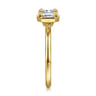 Linen - 14K Yellow Gold East West and Bezel Prong Radiant Cut Diamond Engagement Ring