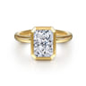 Linny - 14K Yellow Gold Radiant Cut Bezel Set Diamond Engagement Ring