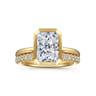 Linny - 14K Yellow Gold Radiant Cut Bezel Set Diamond Engagement Ring