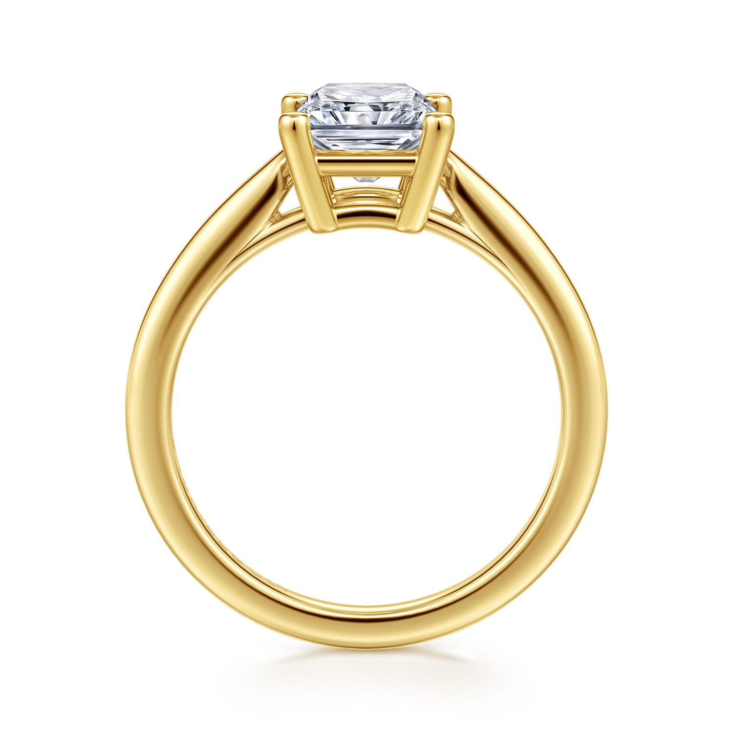 Anushka - 14K Yellow Gold Radiant Cut Solitaire Diamond Engagement Ring - Shot 2