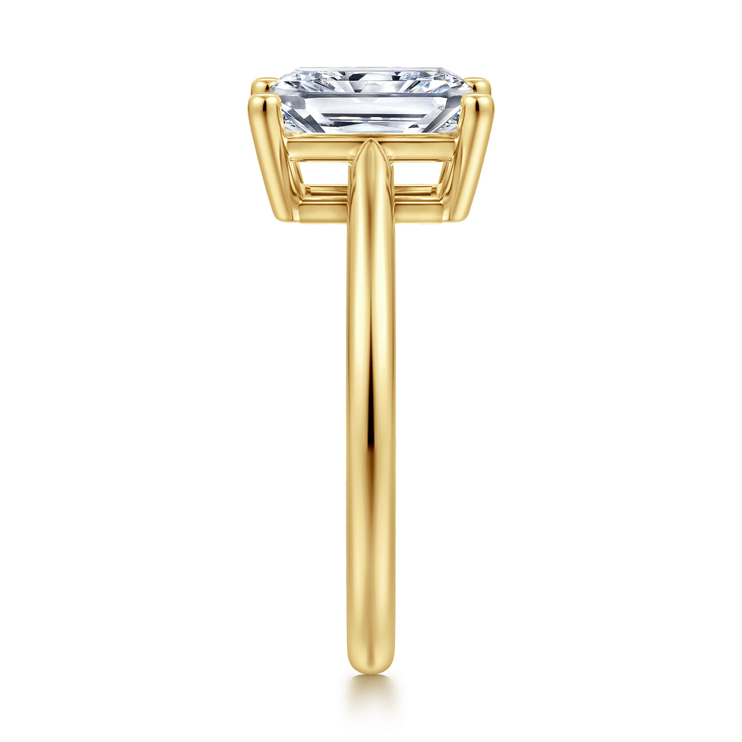 Anushka - 14K Yellow Gold Radiant Cut Solitaire Diamond Engagement Ring - Shot 4