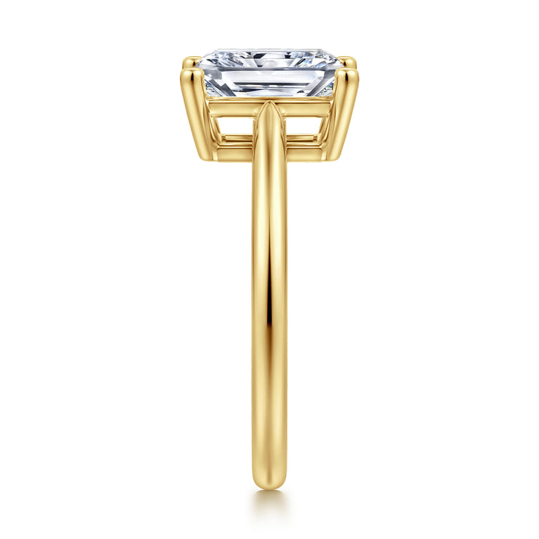 Anushka - 14K Yellow Gold Radiant Cut Solitaire Diamond Engagement Ring - Shot 4