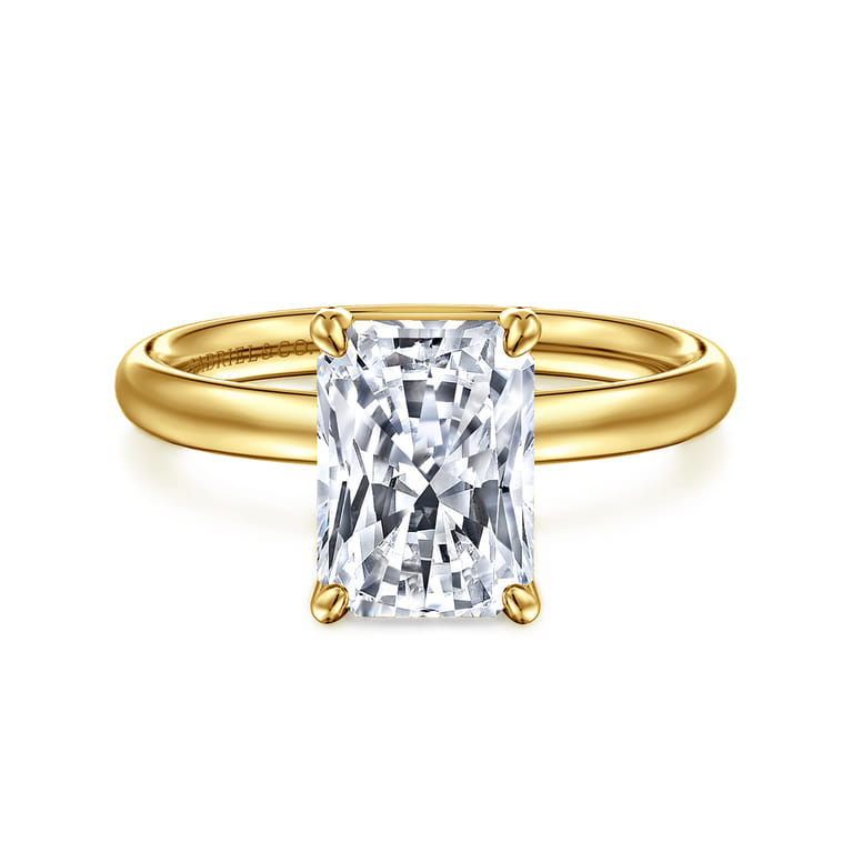 Unite - 14K Yellow Gold Radiant Cut Solitaire Diamond Engagement Ring - Shot 1