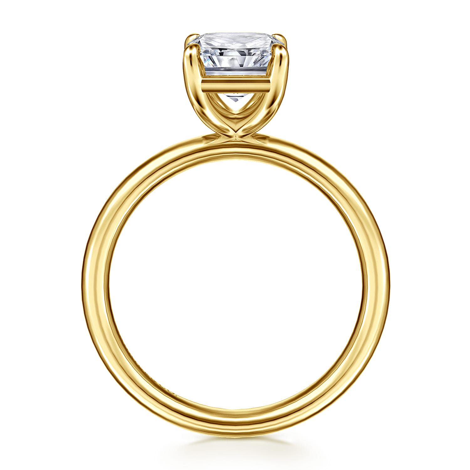 Unite - 14K Yellow Gold Radiant Cut Solitaire Diamond Engagement Ring - Shot 2