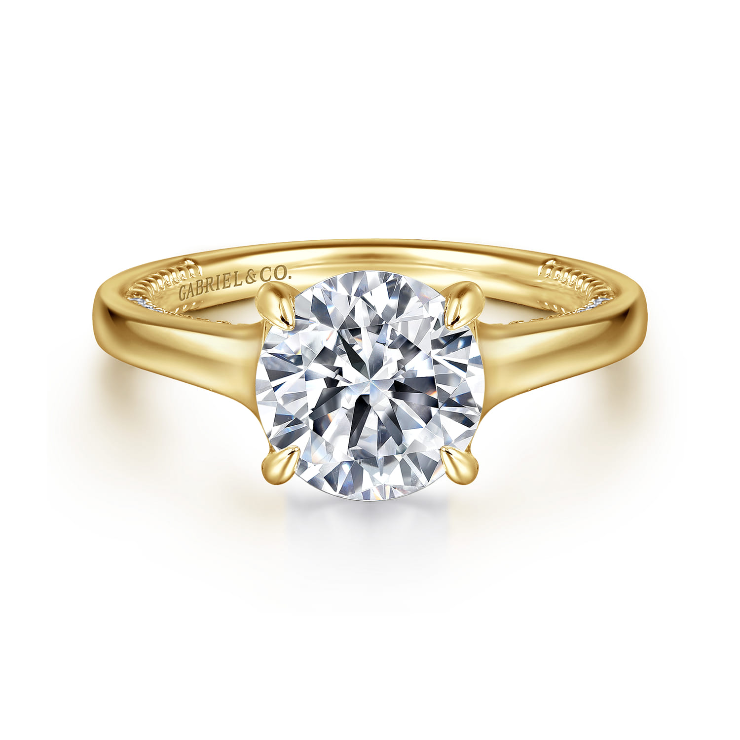 Gia - 14K Yellow Gold Round Diamond Engagement Ring - 0.25 ct - Shot 1