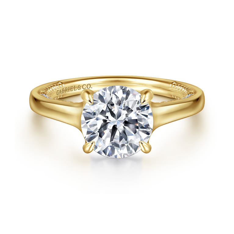 Gia - 14K Yellow Gold Round Diamond Engagement Ring - 0.25 ct - Shot 1