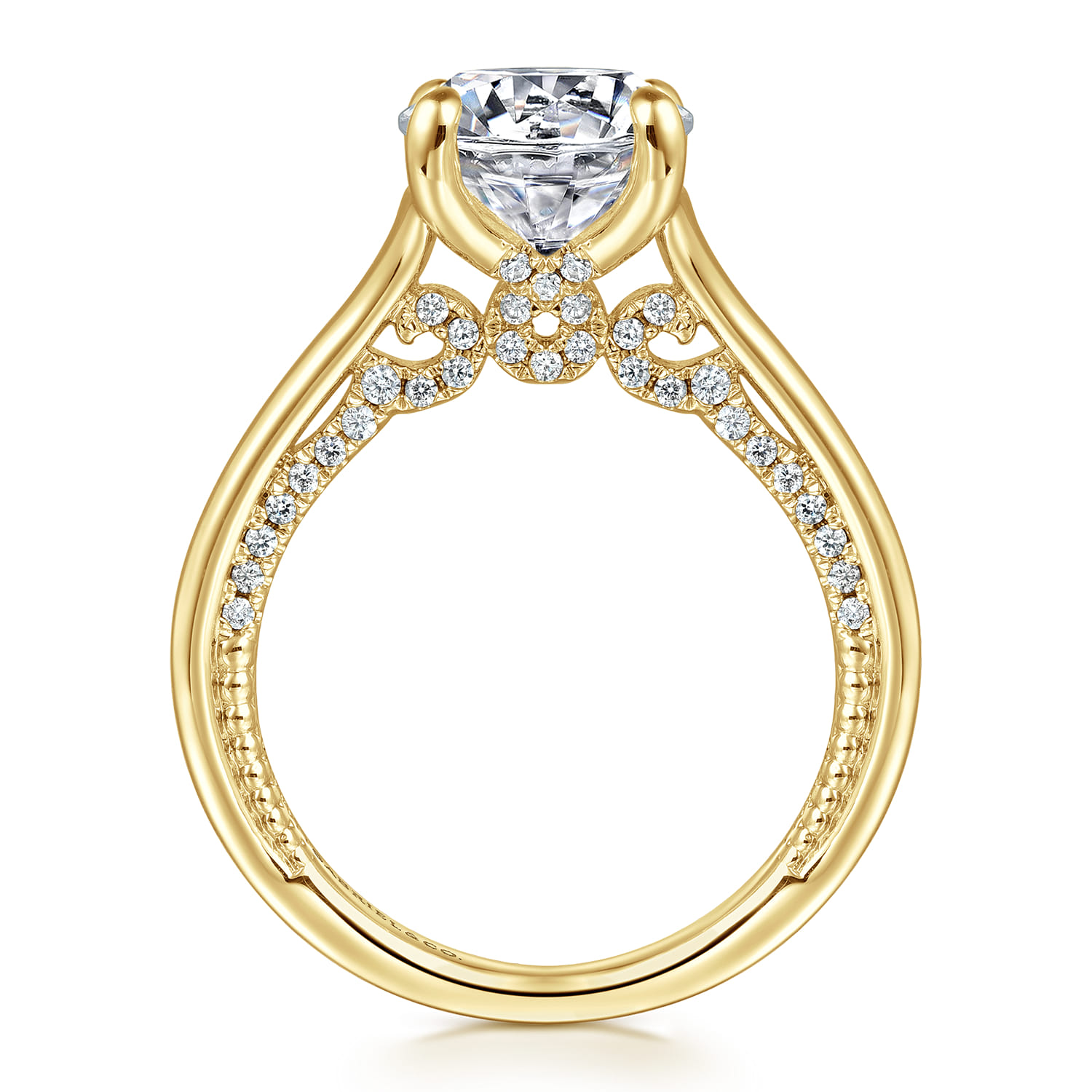 Gia - 14K Yellow Gold Round Diamond Engagement Ring - 0.25 ct - Shot 2