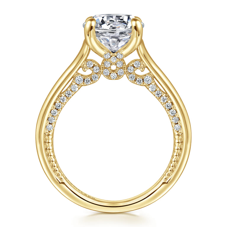 Gia - 14K Yellow Gold Round Diamond Engagement Ring - 0.25 ct - Shot 2