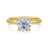 Elia - 14K Yellow Gold Solitaire Round Diamond Engagement Ring - 0.06 ct