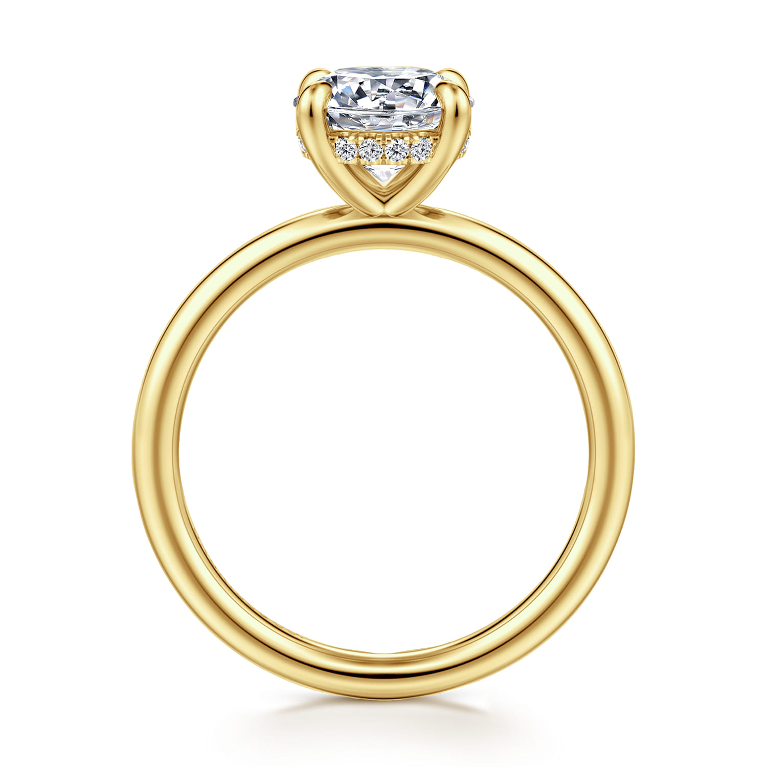 Elia - 14K Yellow Gold Solitaire Round Diamond Engagement Ring - 0.06 ct - Shot 2