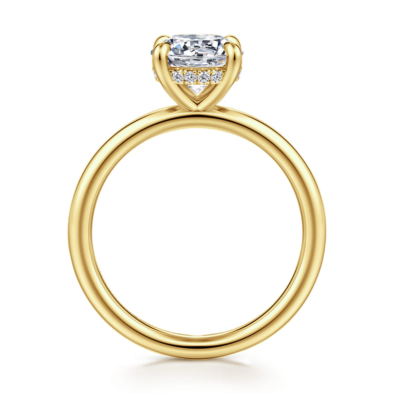 Elia - 14K Yellow Gold Solitaire Round Diamond Engagement Ring - 0.06 ct - Shot 2