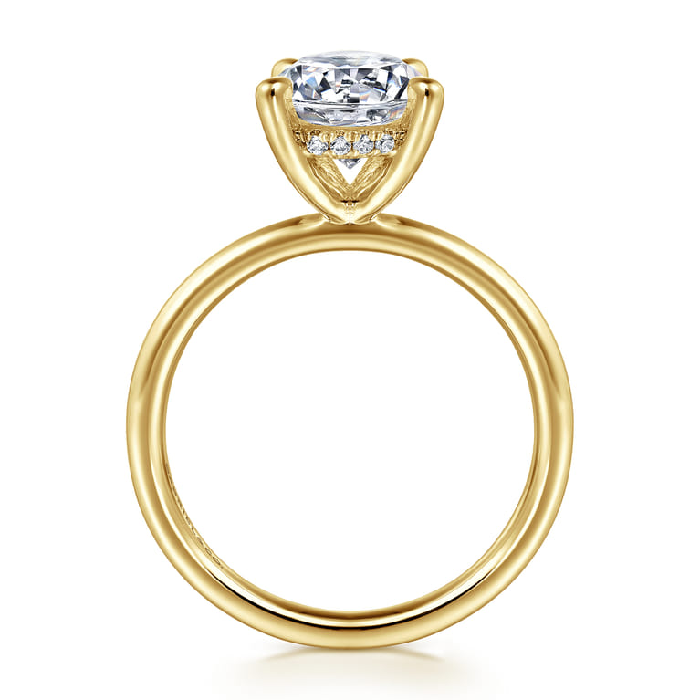 Elia - 14K Yellow Gold Solitaire Round Diamond Engagement Ring - 0.07 ct - Shot 2
