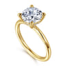 Elia - 14K Yellow Gold Solitaire Round Diamond Engagement Ring - 0.07 ct