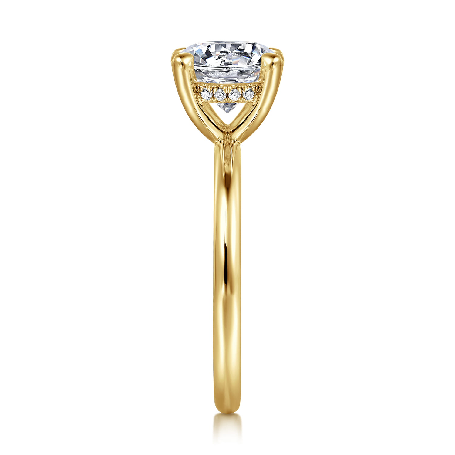 Elia - 14K Yellow Gold Solitaire Round Diamond Engagement Ring - 0.07 ct - Shot 4