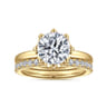 Liona - 14K Yellow Gold Round Solitaire Diamond Engagement Ring - 0.05 ct