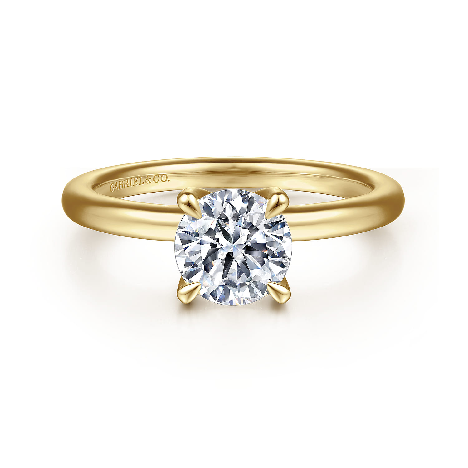 Evelynn - 14K Yellow Gold Round Solitaire Diamond Engagement Ring - 0.04 ct - Shot 1