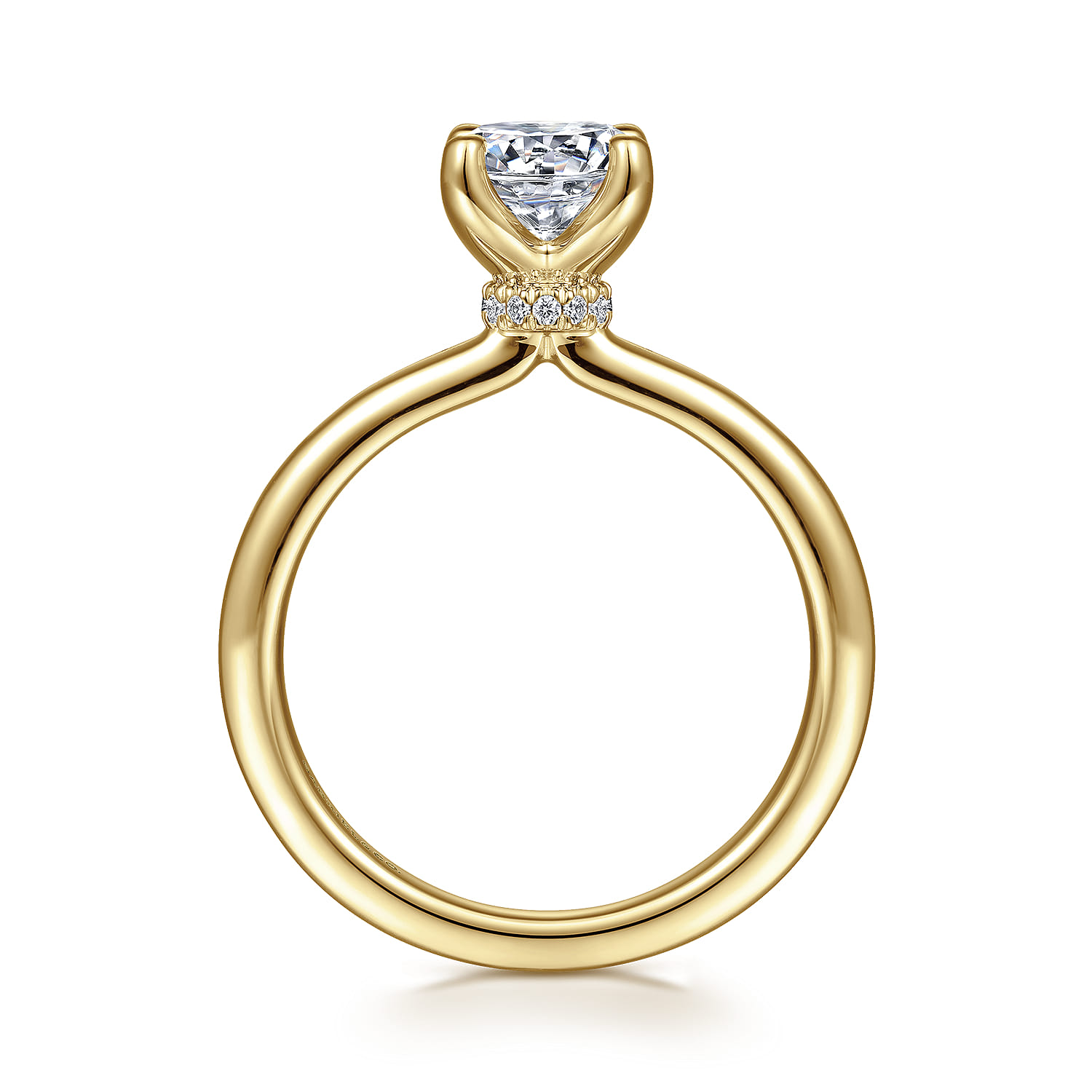 Evelynn - 14K Yellow Gold Round Solitaire Diamond Engagement Ring - 0.04 ct - Shot 2