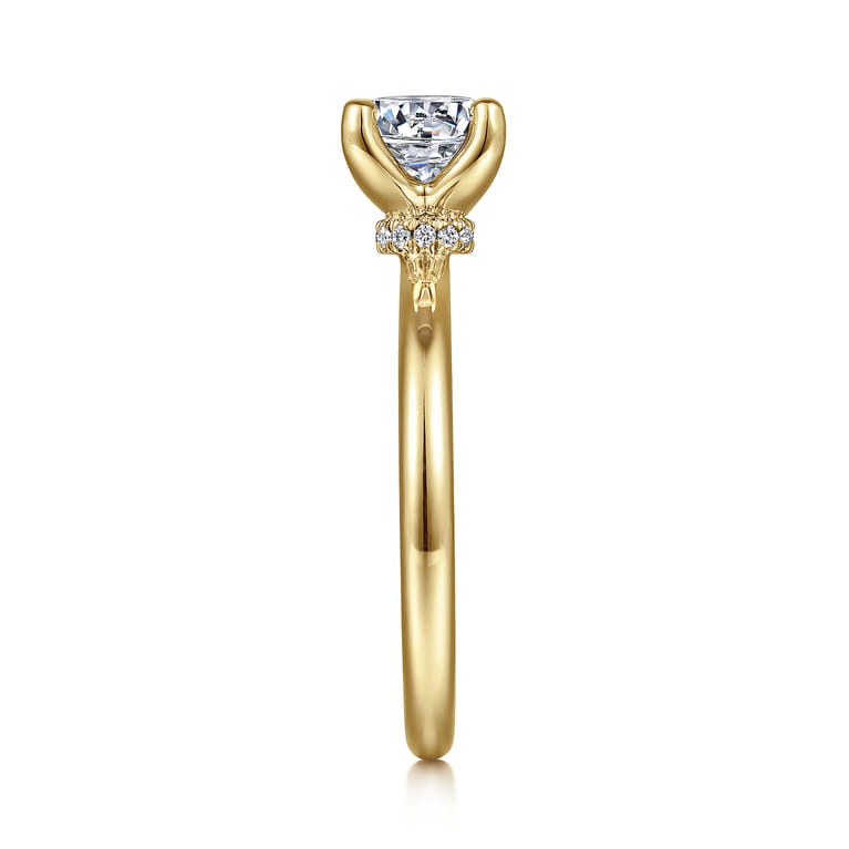 Evelynn - 14K Yellow Gold Round Solitaire Diamond Engagement Ring - 0.04 ct - Shot 5