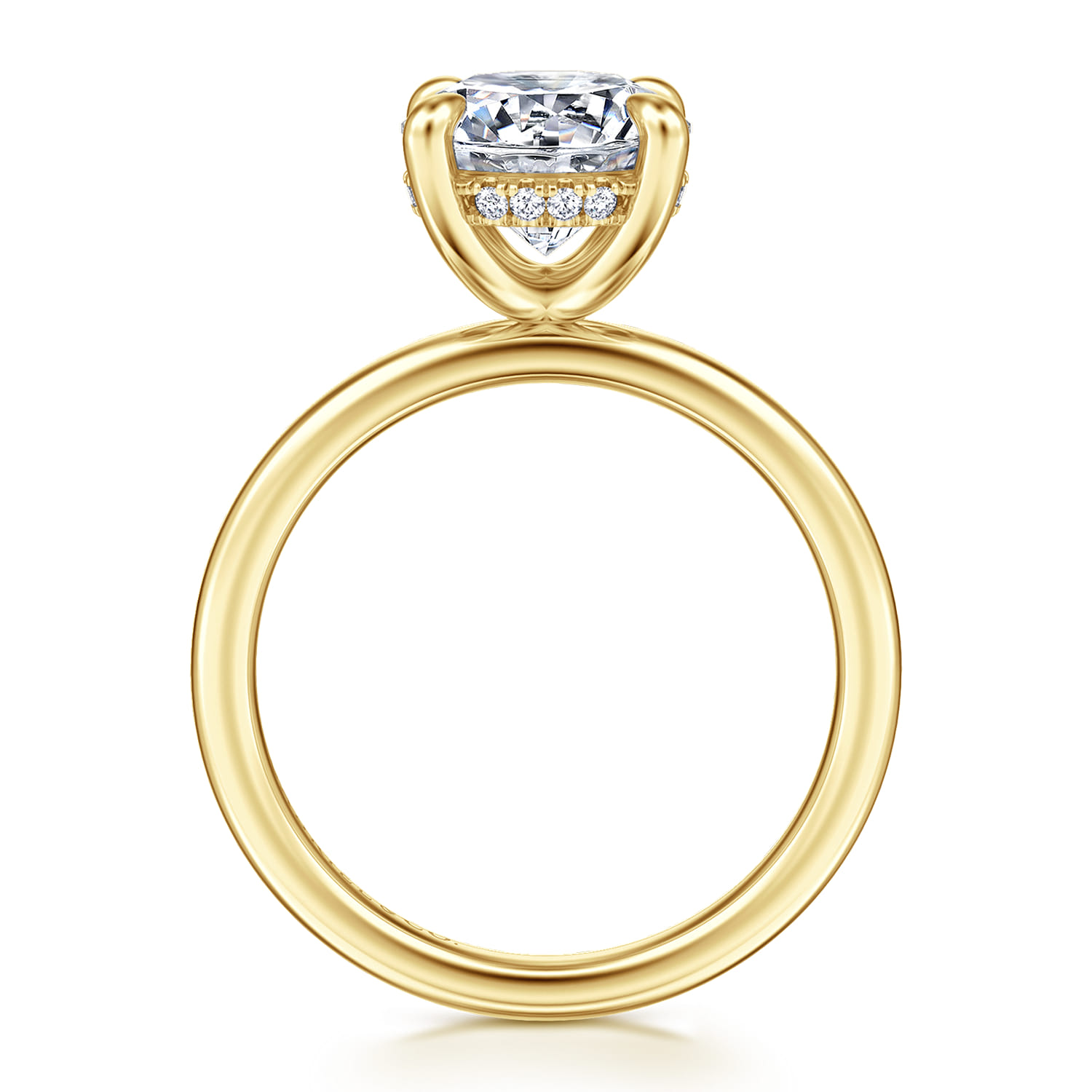 Cari - 14K Yellow Gold Round Diamond Engagement Ring - 0.08 ct - Shot 2