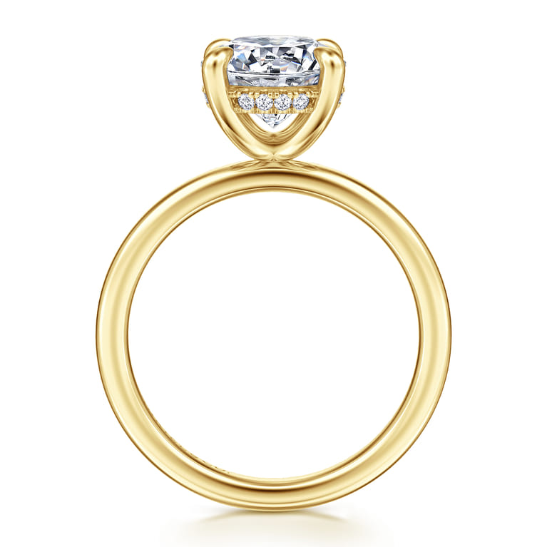 Cari - 14K Yellow Gold Round Diamond Engagement Ring - 0.08 ct - Shot 2
