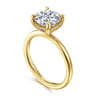 Cari - 14K Yellow Gold Round Diamond Engagement Ring - 0.08 ct