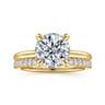Cari - 14K Yellow Gold Round Diamond Engagement Ring - 0.08 ct