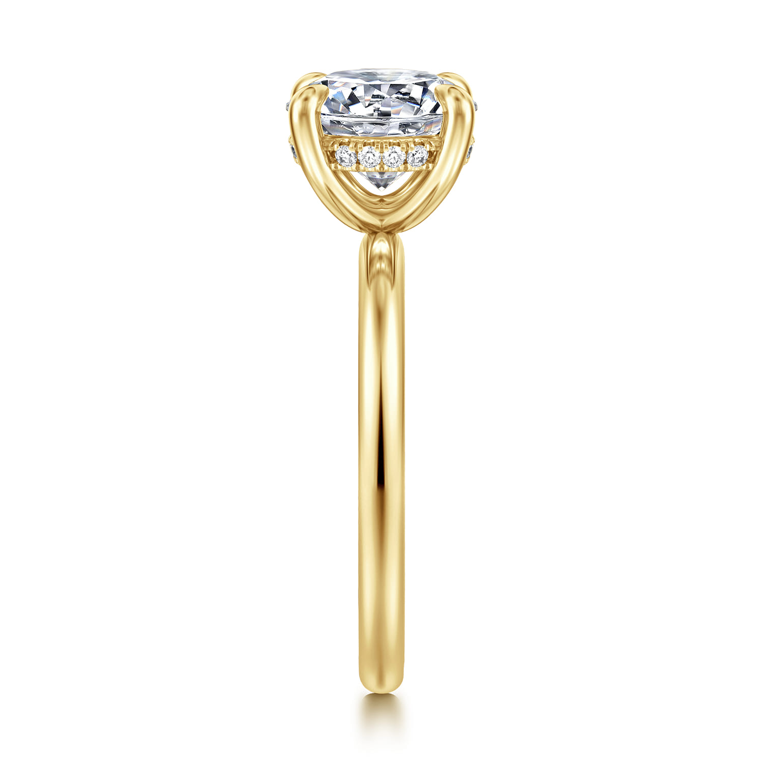 Cari - 14K Yellow Gold Round Diamond Engagement Ring - 0.08 ct - Shot 5