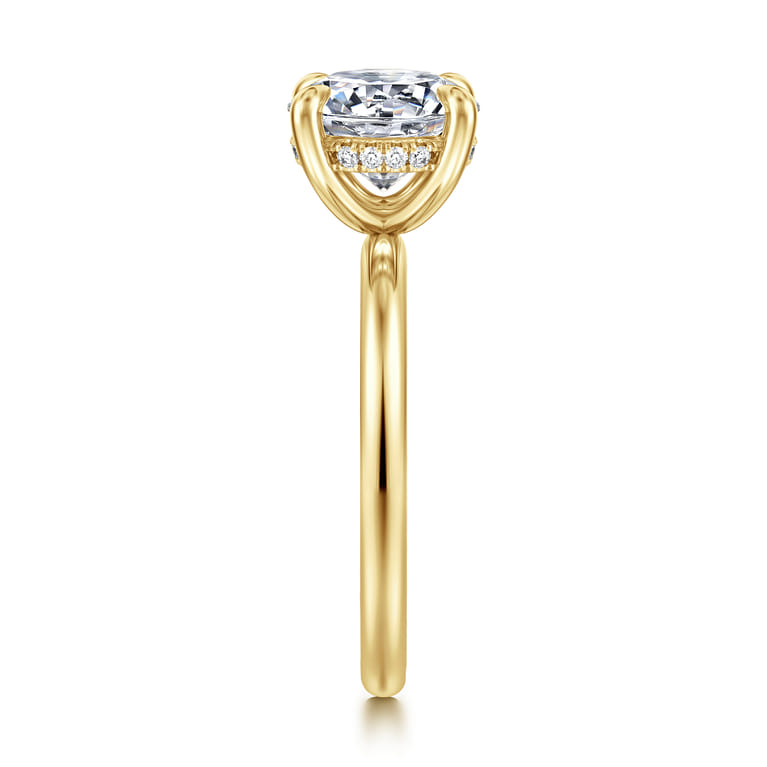 Cari - 14K Yellow Gold Round Diamond Engagement Ring - 0.08 ct - Shot 5