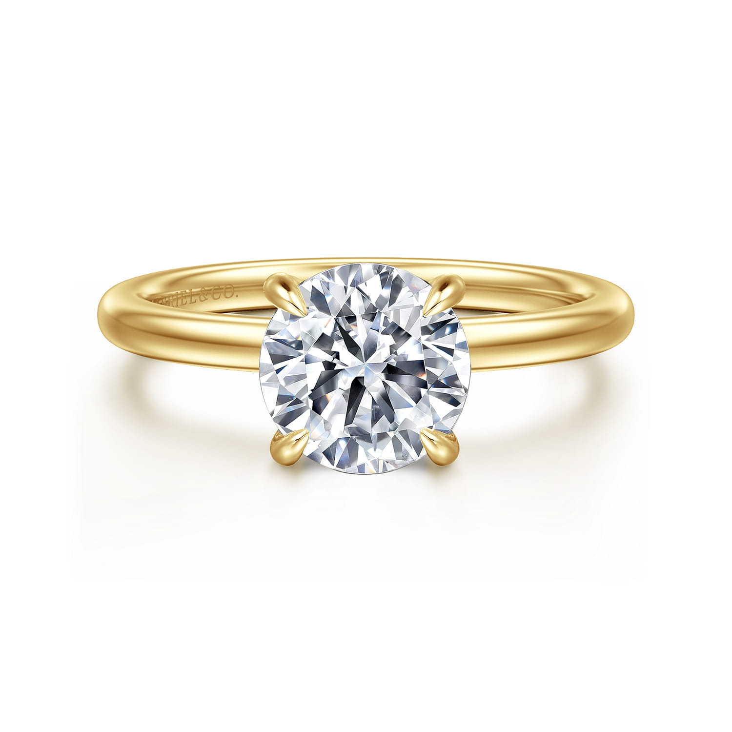 Cari - 14K Yellow Gold Round Diamond Engagement Ring - 0.06 ct - Shot 1