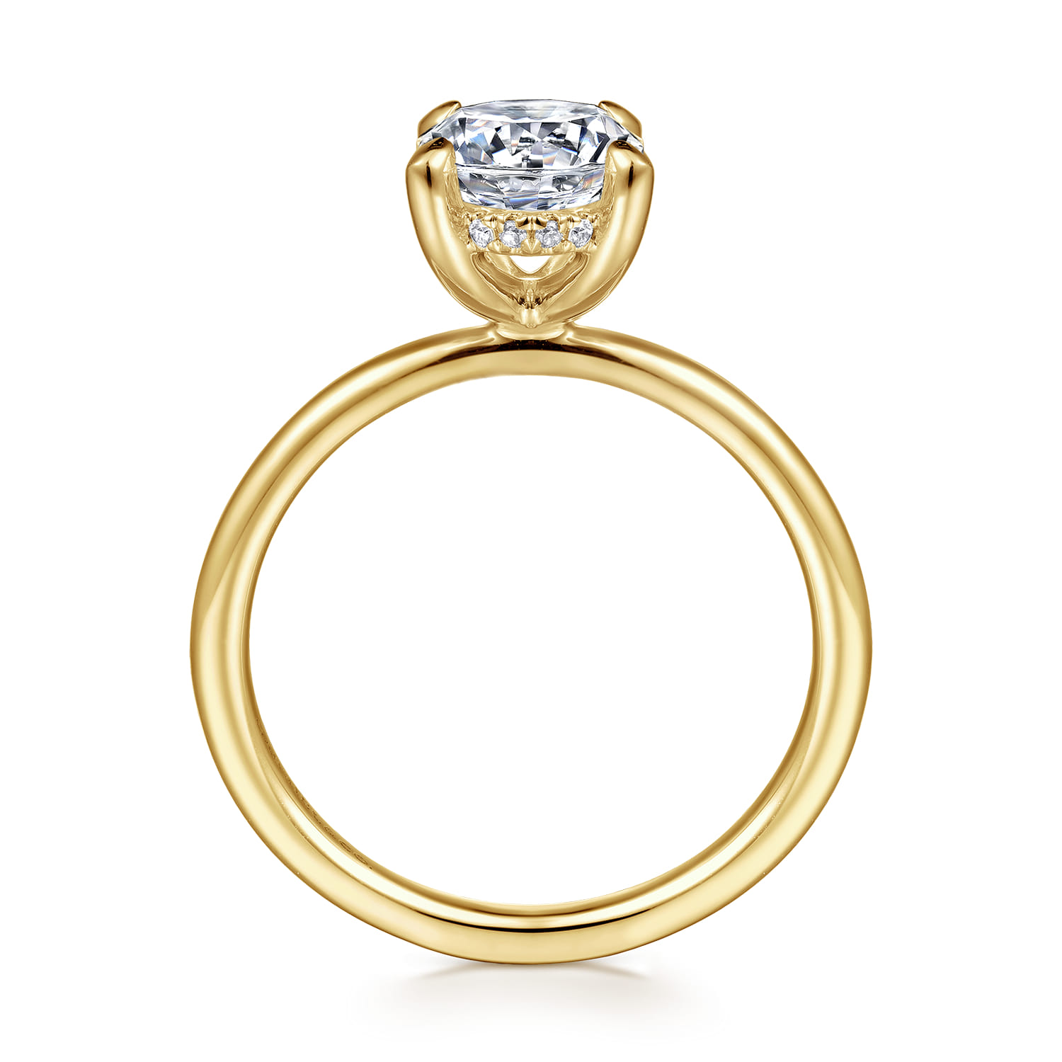 Cari - 14K Yellow Gold Round Diamond Engagement Ring - 0.06 ct - Shot 2